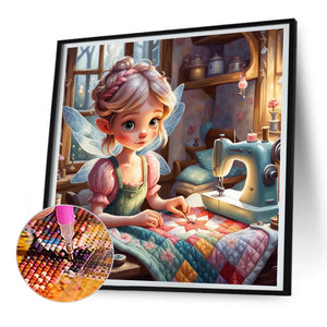 Sewing Angel 30*30CM(Canvas) Full Round Drill Diamond Painting