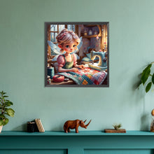 Load image into Gallery viewer, Sewing Angel 30*30CM(Canvas) Full Round Drill Diamond Painting
