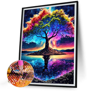 Colorful Tree Of Life 40*55CM(Picture) Full AB Square Drill Diamond Painting