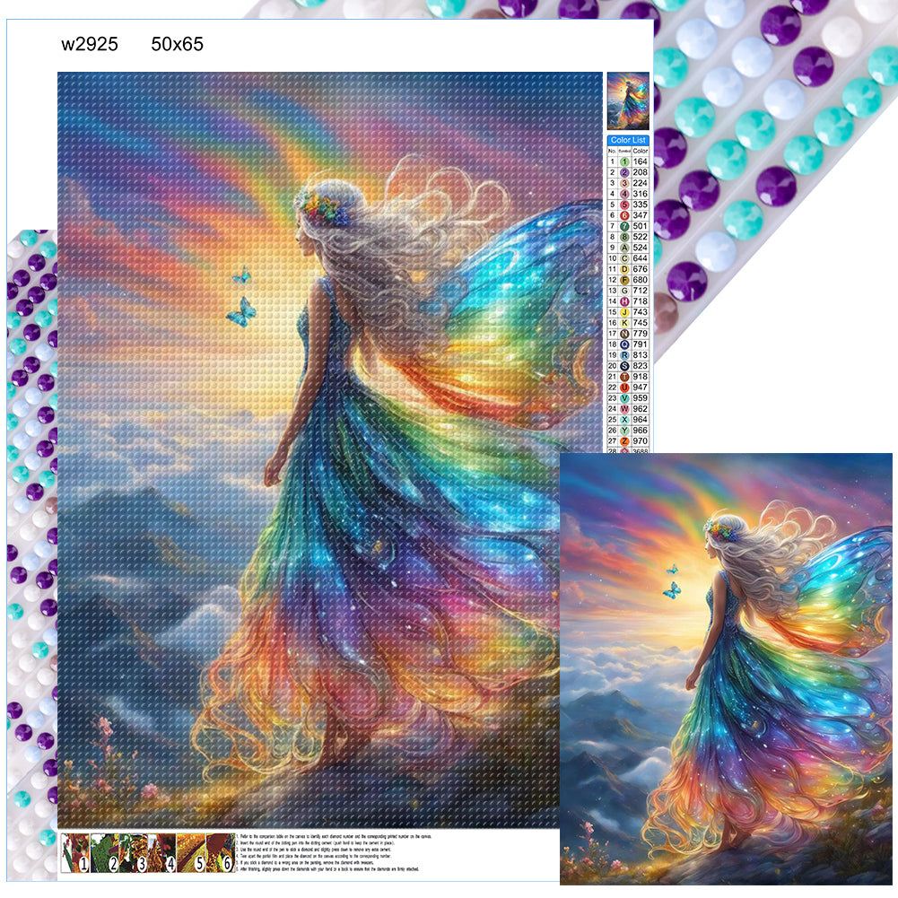 Butterfly Angel 50*65CM(Canvas) Full Round Drill Diamond Painting