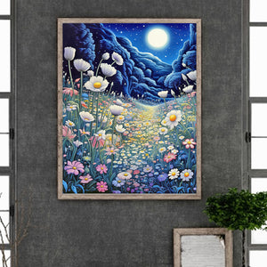 Late Night Mountain Wildflowers 40*50CM(Canvas) Full Round Drill Diamond Painting