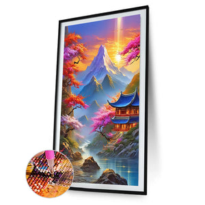 Beautiful Scenery Of Mountains And Rivers 40*60CM(Canvas) Full Round Drill Diamond Painting