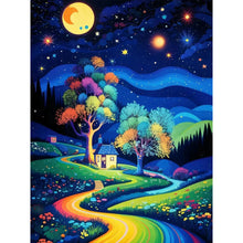 Load image into Gallery viewer, Starry Night Forest Cabin 30*40CM(Canvas) Full Round Drill Diamond Painting
