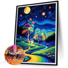 Load image into Gallery viewer, Starry Night Forest Cabin 30*40CM(Canvas) Full Round Drill Diamond Painting
