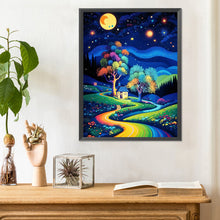 Load image into Gallery viewer, Starry Night Forest Cabin 30*40CM(Canvas) Full Round Drill Diamond Painting
