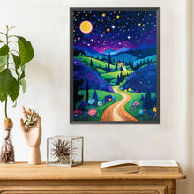 Load image into Gallery viewer, Starry Night Forest Cabin 30*40CM(Canvas) Full Round Drill Diamond Painting
