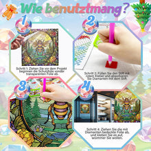 Load image into Gallery viewer, Diamond Painting Sticker Gem Sticker for Kid Gift 30x30cm (Stained Glass Bee)
