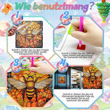 Load image into Gallery viewer, Diamond Painting Sticker Gem Sticker for Kid Gift30x30cm(Stain Glass Bee Flower)
