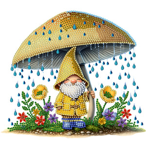 Garden Gnome 30*30CM(Canvas) Partial Special Shaped Drill Diamond Painting