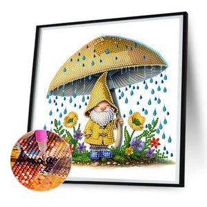 Garden Gnome 30*30CM(Canvas) Partial Special Shaped Drill Diamond Painting