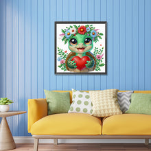 Load image into Gallery viewer, Little Turtle Wearing Flowers 30*30CM(Canvas) Partial Special Shaped Drill Diamond Painting
