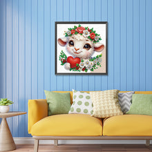 Load image into Gallery viewer, Little Sheep Wearing Flowers 30*30CM(Canvas) Partial Special Shaped Drill Diamond Painting
