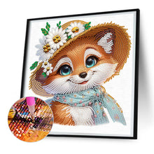 Load image into Gallery viewer, Little Fox Wearing Flowers 30*30CM(Canvas) Partial Special Shaped Drill Diamond Painting
