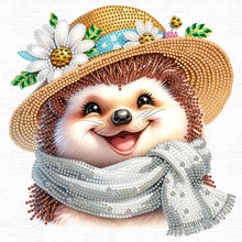 Load image into Gallery viewer, Little Hedgehog Wearing Flowers 30*30CM(Canvas) Partial Special Shaped Drill Diamond Painting
