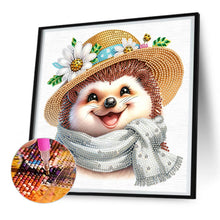 Load image into Gallery viewer, Little Hedgehog Wearing Flowers 30*30CM(Canvas) Partial Special Shaped Drill Diamond Painting
