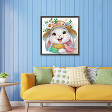 Load image into Gallery viewer, Little Rabbit With Flowers 30*30CM(Canvas) Partial Special Shaped Drill Diamond Painting
