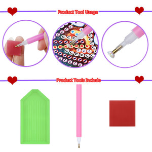 Wood DIY Diamond Painting Jewelry Organizer Box Kit for Adults Kids (Flower)