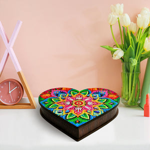 Wood DIY Diamond Painting Jewelry Organizer Box Kit for Adults Kids (Mandala)