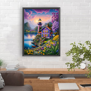 Garden House 30*40CM(Canvas) Full Round Drill Diamond Painting