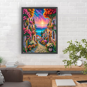 Garden House 30*40CM(Canvas) Full Round Drill Diamond Painting