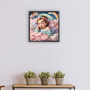 Sleeping Angel Child 30*30CM(Canvas) Full Round Drill Diamond Painting