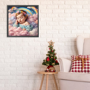 Sleeping Angel Child 30*30CM(Canvas) Full Round Drill Diamond Painting