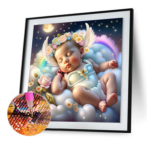 Sleeping Angel Child 30*30CM(Canvas) Full Round Drill Diamond Painting