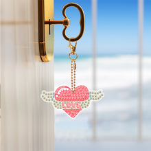 Load image into Gallery viewer, 14 Pcs Valentines Day Rainbow Double Sided Diamond Painting Art Keychain Pendant
