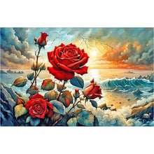 Load image into Gallery viewer, Coast Rose 60*40CM(Canvas) Full Round Drill Diamond Painting
