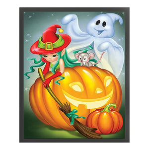 Pumpkin Ghost (40*50CM) 11CT Stamped Cross Stitch