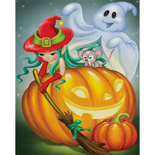 Load image into Gallery viewer, Pumpkin Ghost (40*50CM) 11CT Stamped Cross Stitch
