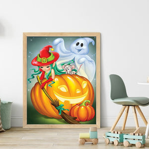 Pumpkin Ghost (40*50CM) 11CT Stamped Cross Stitch