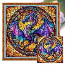 Load image into Gallery viewer, Glass Painting-Pterosaur (40*40CM) 14CT Stamped Cross Stitch
