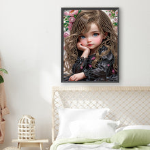 Load image into Gallery viewer, Sweet Cool Girl 30*40CM(Canvas) Partial Special Shaped Drill Diamond Painting
