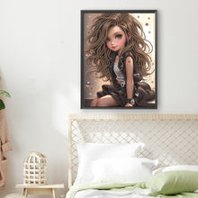 Load image into Gallery viewer, Sweet Cool Girl 30*40CM(Canvas) Partial Special Shaped Drill Diamond Painting
