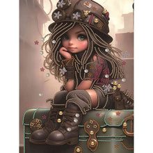 Load image into Gallery viewer, Sweet Cool Girl 30*40CM(Canvas) Partial Special Shaped Drill Diamond Painting
