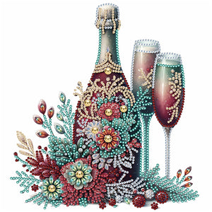 Celebration Champagne 30*30CM(Canvas) Partial Special Shaped Drill Diamond Painting