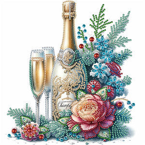 Celebration Champagne 30*30CM(Canvas) Partial Special Shaped Drill Diamond Painting