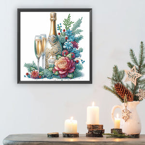 Celebration Champagne 30*30CM(Canvas) Partial Special Shaped Drill Diamond Painting