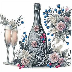 Celebration Champagne 30*30CM(Canvas) Partial Special Shaped Drill Diamond Painting