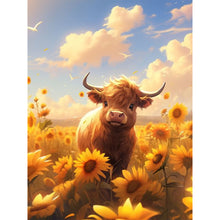 Load image into Gallery viewer, Cows In The Sunflower Field 30*40CM(Canvas) Full Round Drill Diamond Painting
