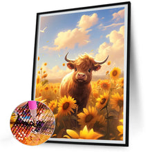 Load image into Gallery viewer, Cows In The Sunflower Field 30*40CM(Canvas) Full Round Drill Diamond Painting
