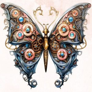 Steampunk Butterfly 30*30CM(Canvas) Full Round Drill Diamond Painting