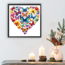 Load image into Gallery viewer, Butterfly Love Calligraphy And Painting 30*30CM(Canvas) Partial Special Shaped Drill Diamond Painting
