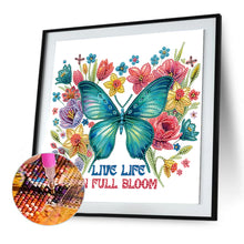 Load image into Gallery viewer, Butterfly Flowers Calligraphy And Painting 30*30CM(Canvas) Partial Special Shaped Drill Diamond Painting
