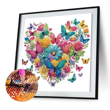 Load image into Gallery viewer, Butterfly Love Calligraphy And Painting 30*30CM(Canvas) Partial Special Shaped Drill Diamond Painting
