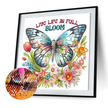 Load image into Gallery viewer, Butterfly Flower Calligraphy And Painting 30*30CM(Canvas) Partial Special Shaped Drill Diamond Painting
