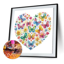 Load image into Gallery viewer, Butterfly Love Calligraphy And Painting 30*30CM(Canvas) Partial Special Shaped Drill Diamond Painting
