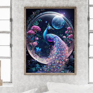 Peacock 30*40CM(Canvas) Full Round Drill Diamond Painting