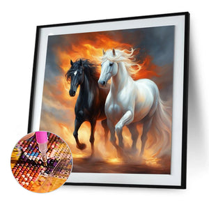 Horses 30*30CM(Canvas) Full Round Drill Diamond Painting